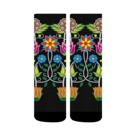 Floral Beadwork-04 Crew Socks