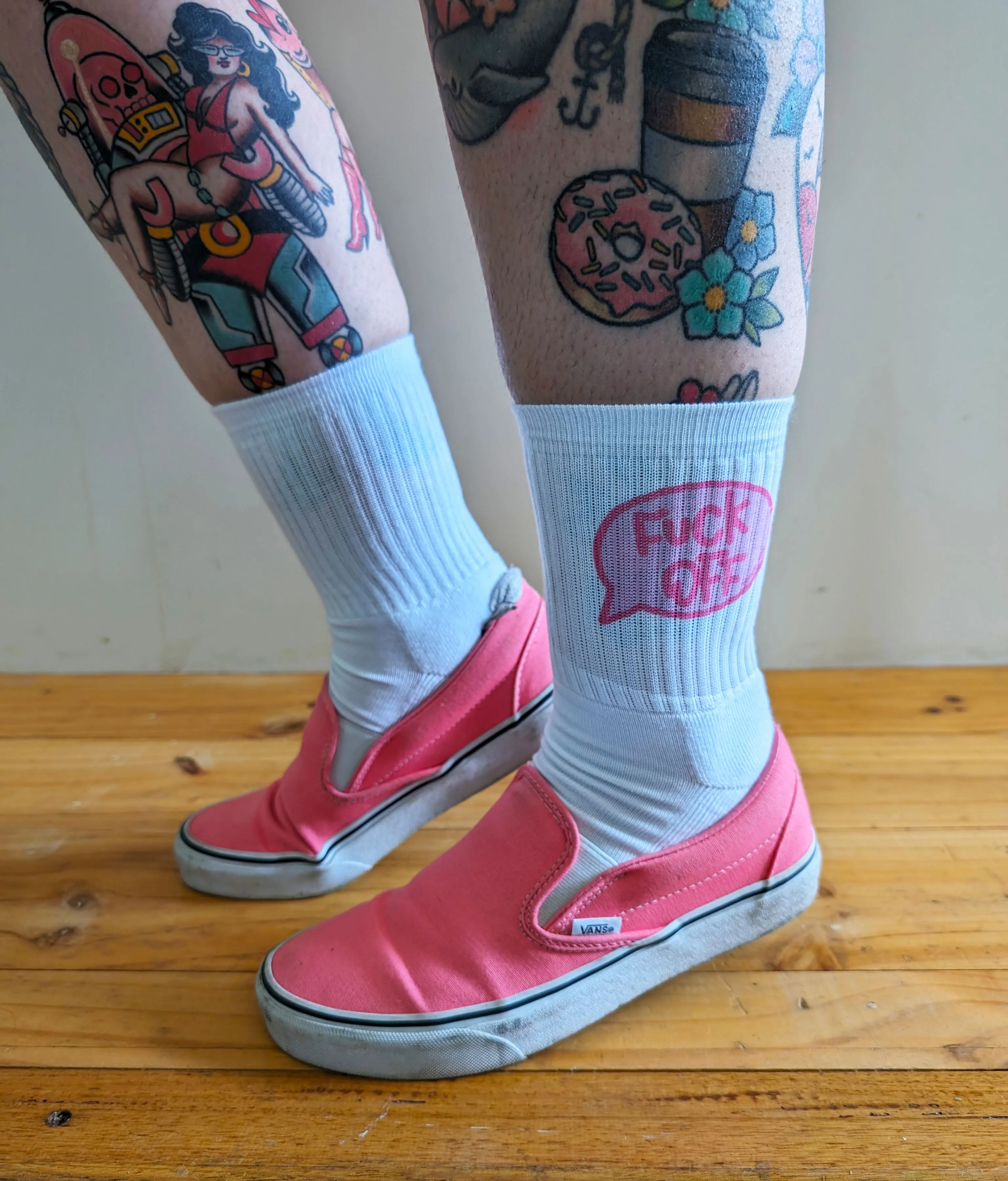 Fuck off -  Speech Bubble Socks