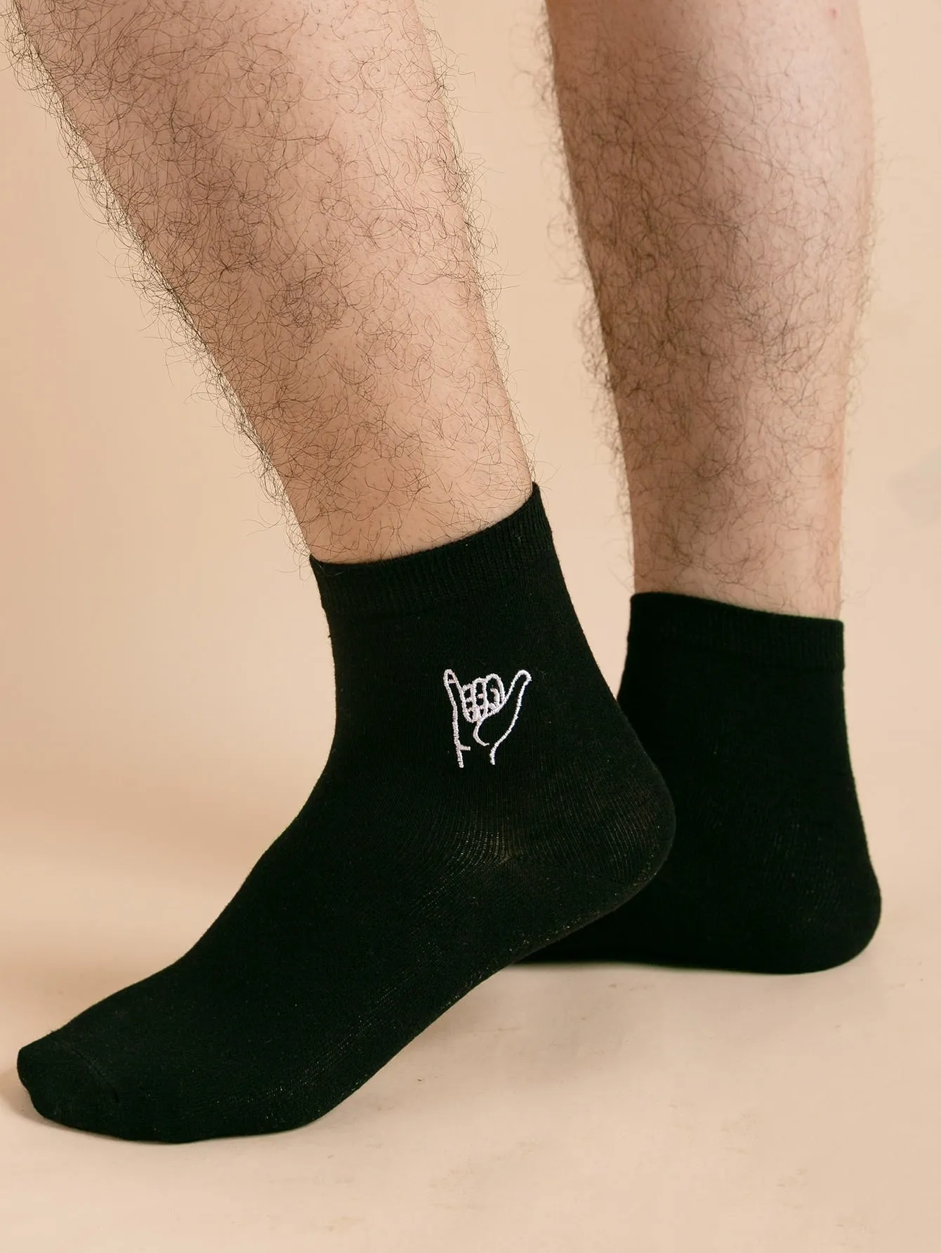 Gesture Embroidery Socks Silly Socks for Men Funky Socks Funny Socks Novelty