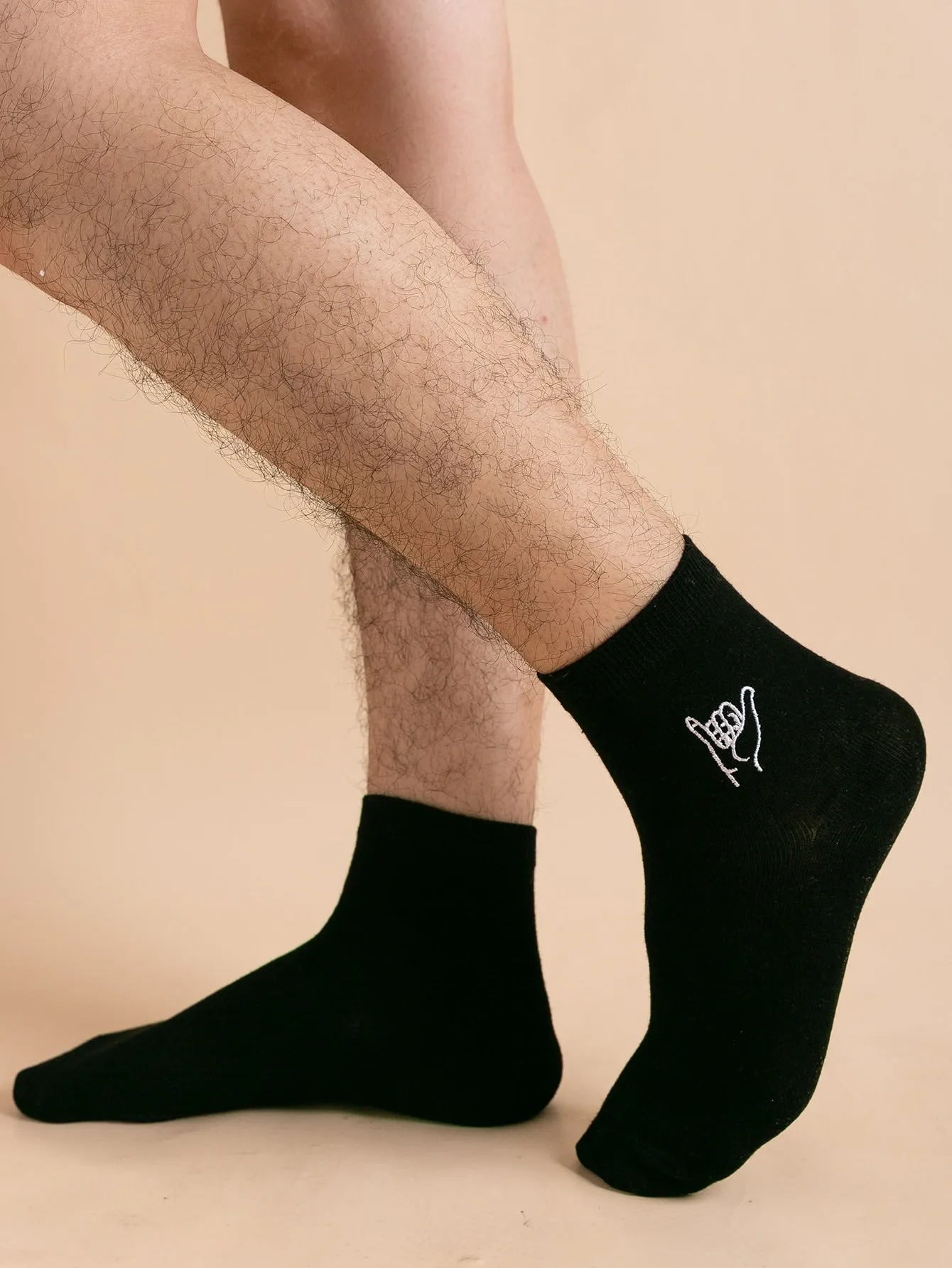 Gesture Embroidery Socks Silly Socks for Men Funky Socks Funny Socks Novelty