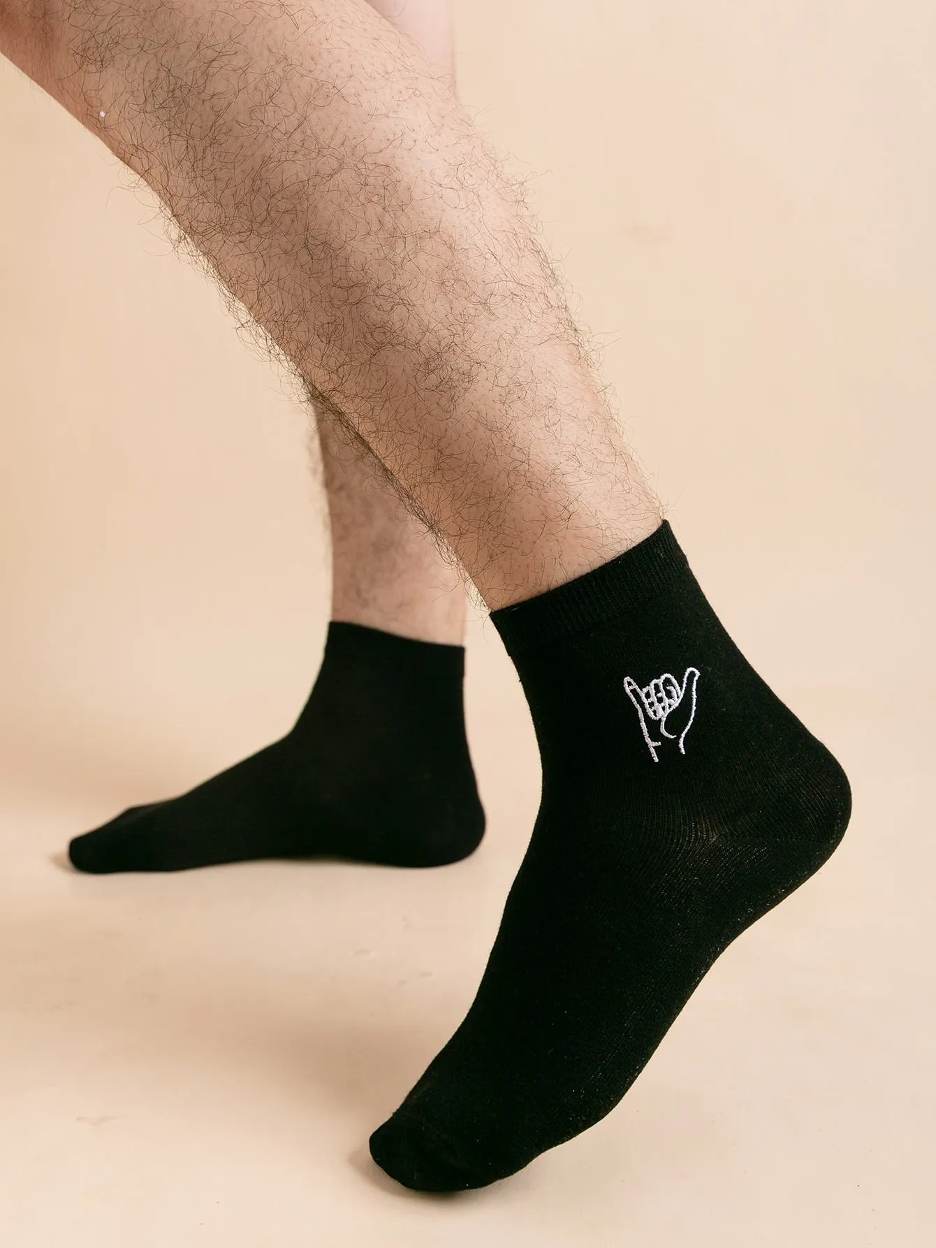 Gesture Embroidery Socks Silly Socks for Men Funky Socks Funny Socks Novelty