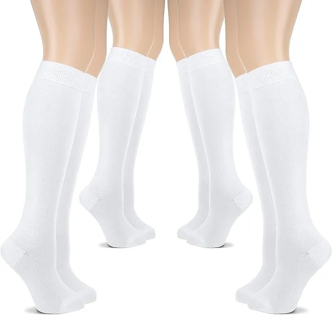 Girls Cotton Rich Knee High School Socks - Comfort Fit for Uniform, Party Wear, & Back to School