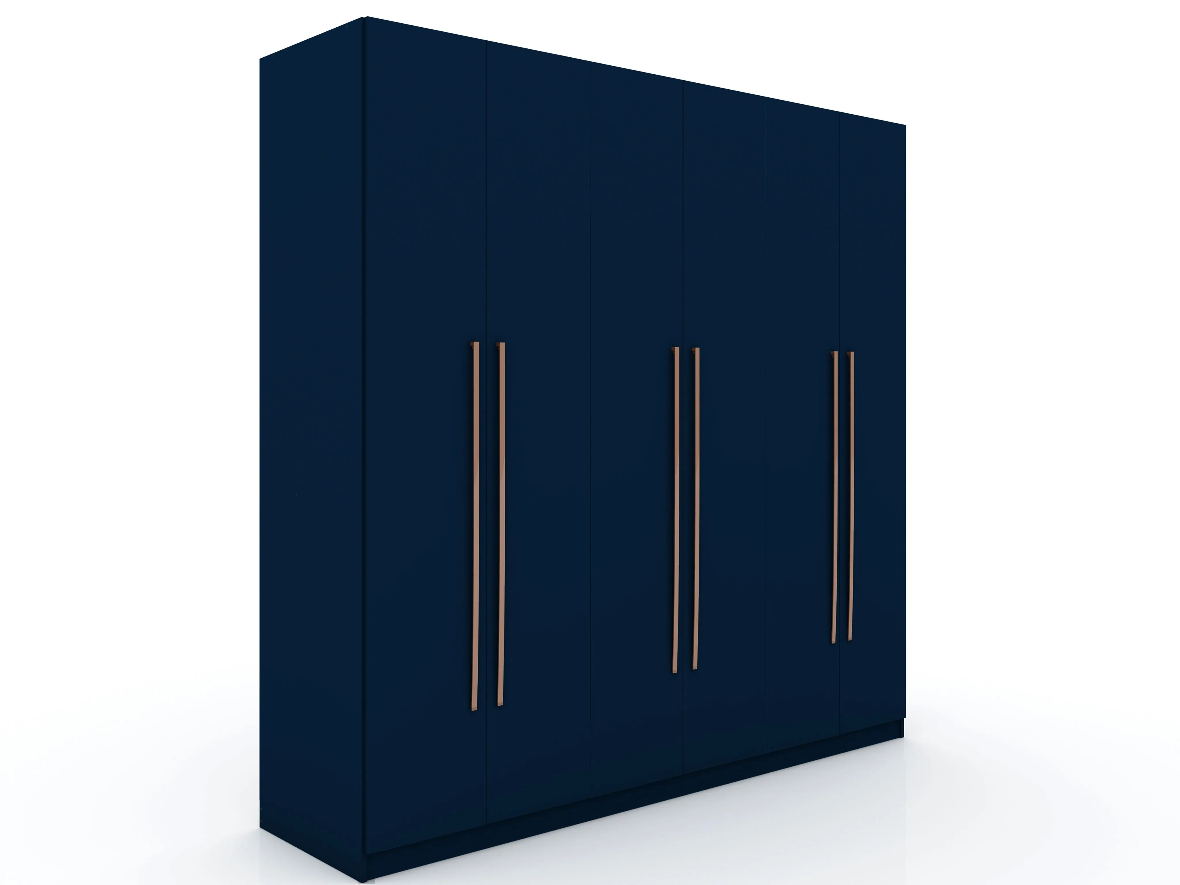 Gramercy Modern Freestanding Wardrobe Armoire Closet in Tatiana Midnight Blue