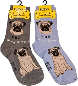 Grey Pug Socks