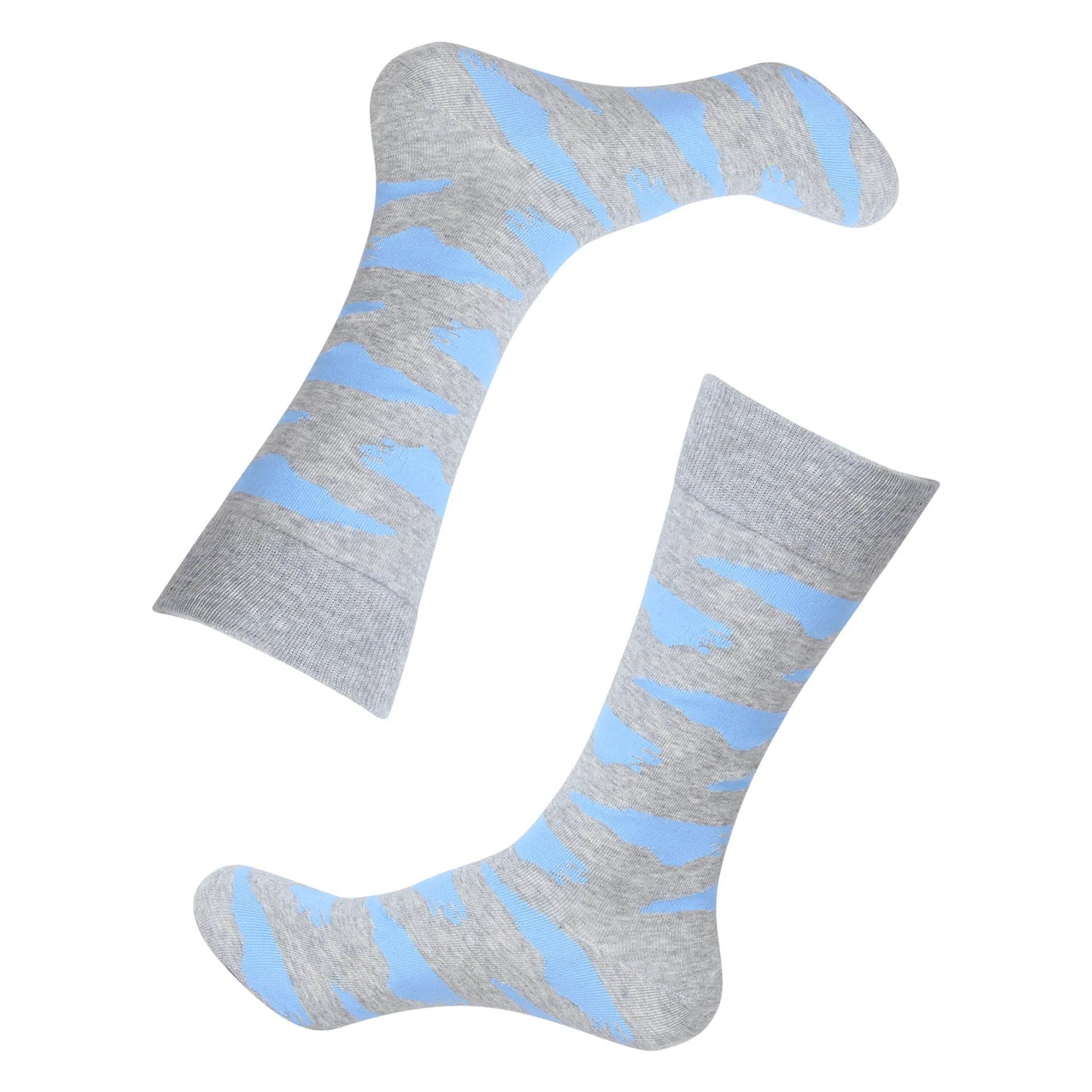 Grey/Blue North Carolina Shape Socks