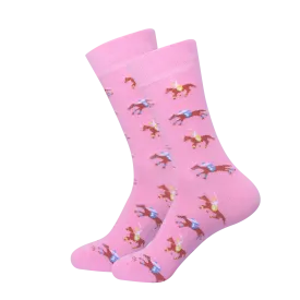 Horse Racing Socks - Kentucky Derby Horse Racing Equestrian Jockeys and Horses Socks Churchill Downs Saratoga Springs