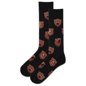 HOTSOX Men's Grizzly Bear Heads Crew Sock