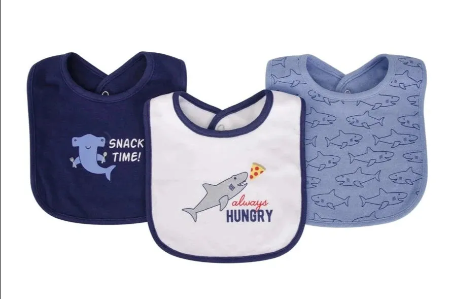 Hudson Baby Bib & Socks - Set of 5 (Hungry Shark)