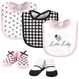 Hudson Baby Cotton Bib and Sock Set, Lady Bug