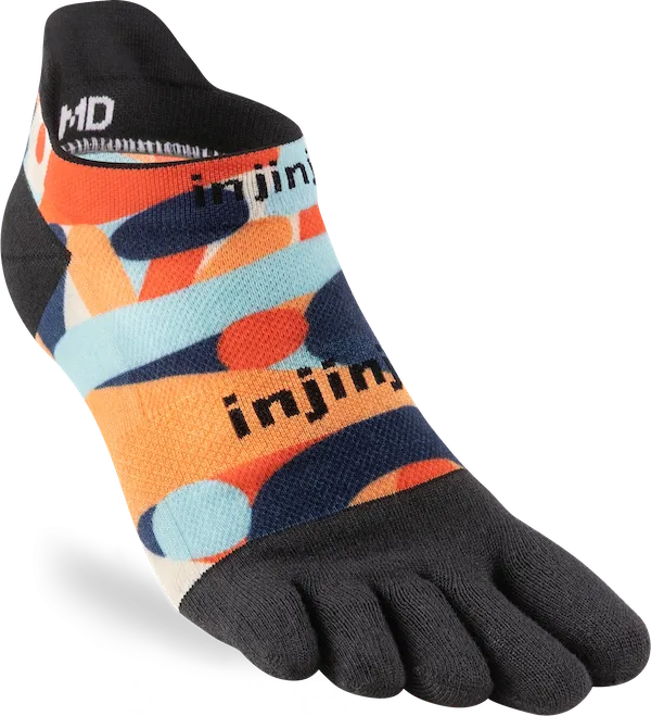 Injinji Ultra Run Light Weight Mens No Show Aster (Artist Designed SS24)