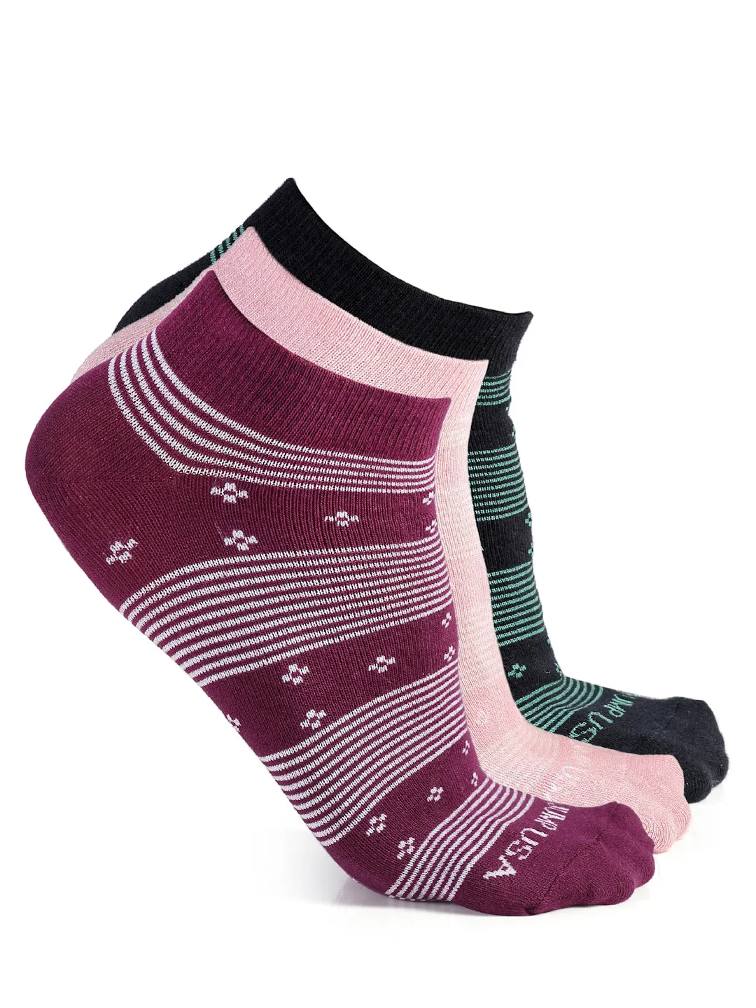 JUMP USA Set of 3 Ankle Length Socks For Women