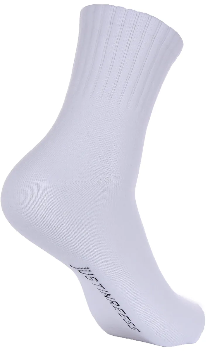 Justinreess England 2 Pairs Crew Socks In White