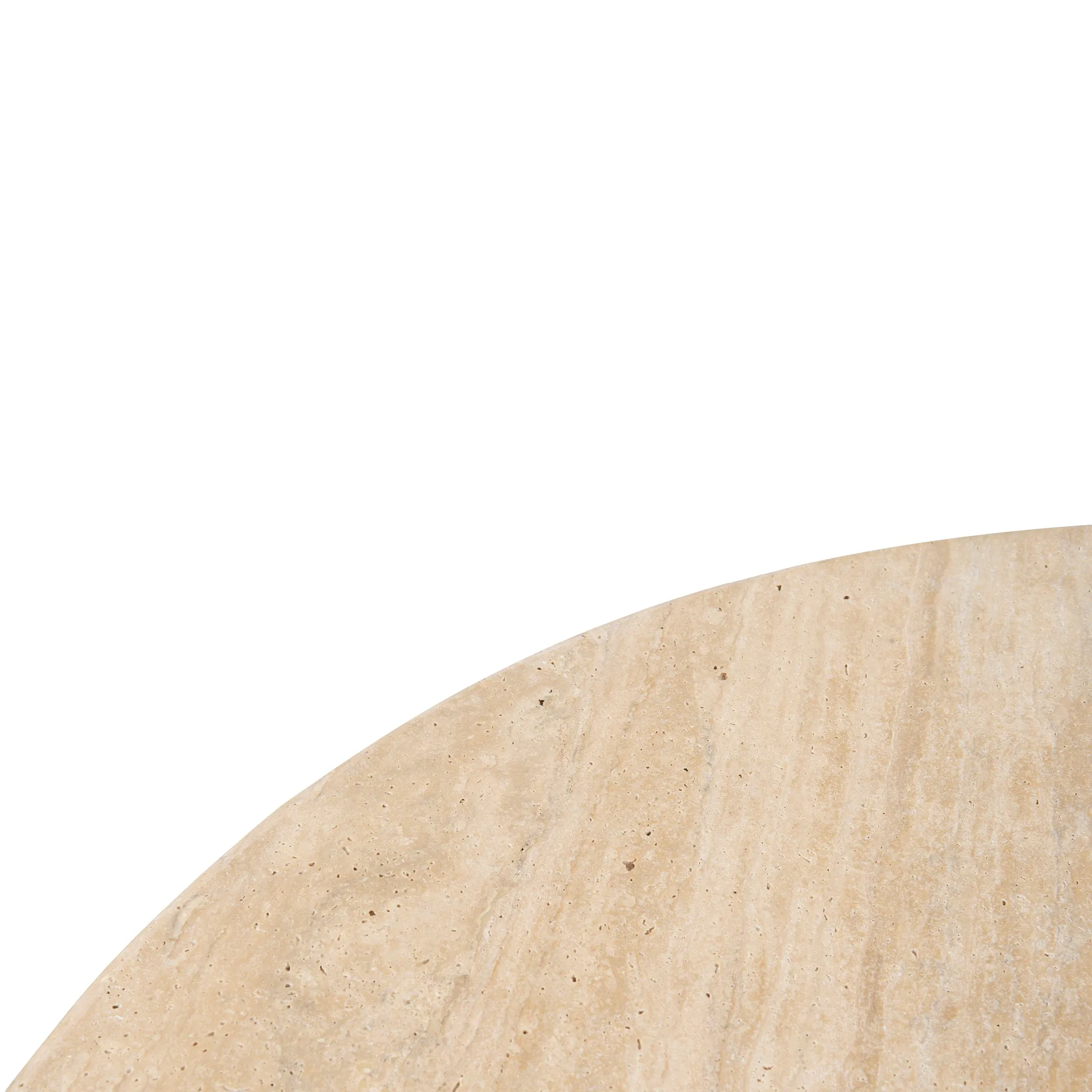 Kalin 90cm Round Travertine Coffee Table - Natural