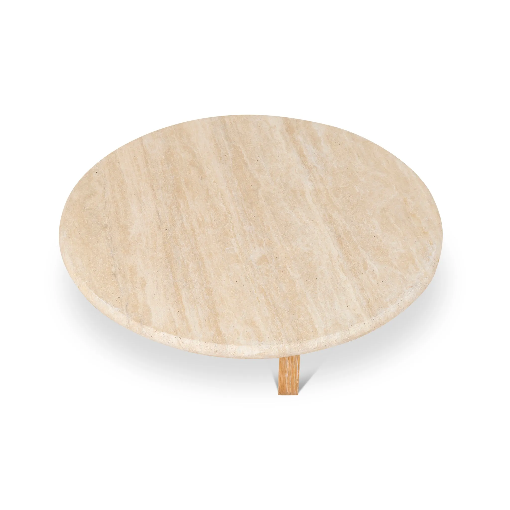 Kalin 90cm Round Travertine Coffee Table - Natural