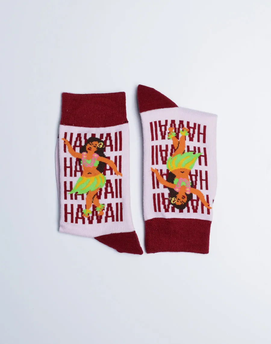 Kids Hawaii Hula Tropical Crew Socks