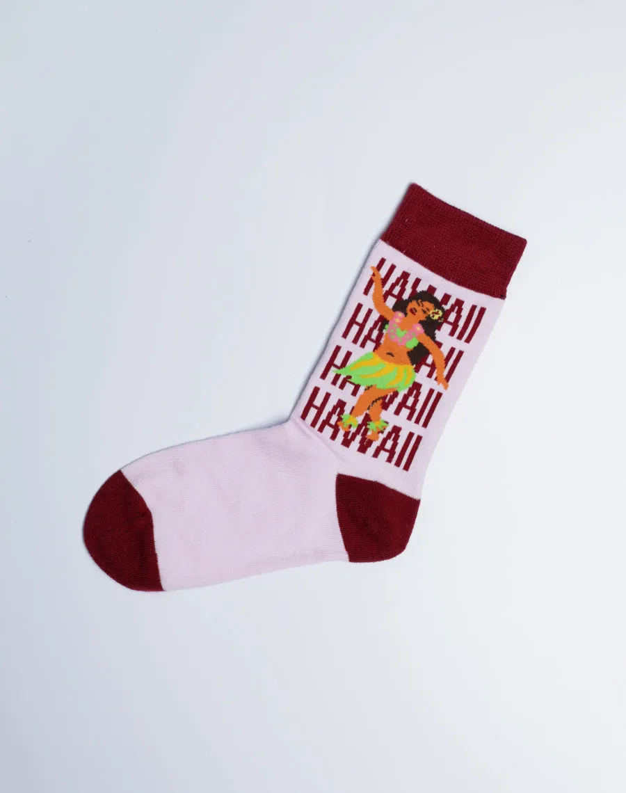 Kids Hawaii Hula Tropical Crew Socks