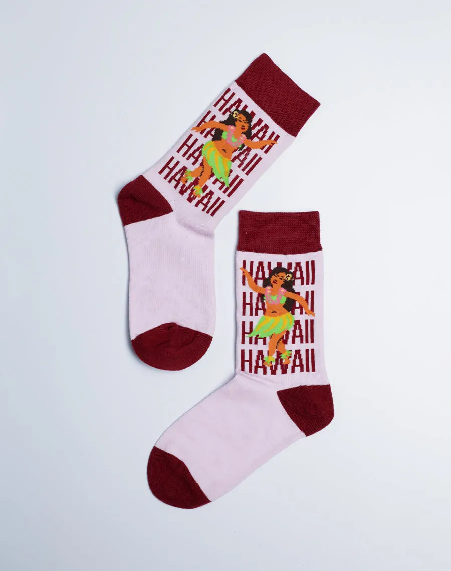 Kids Hawaii Hula Tropical Crew Socks