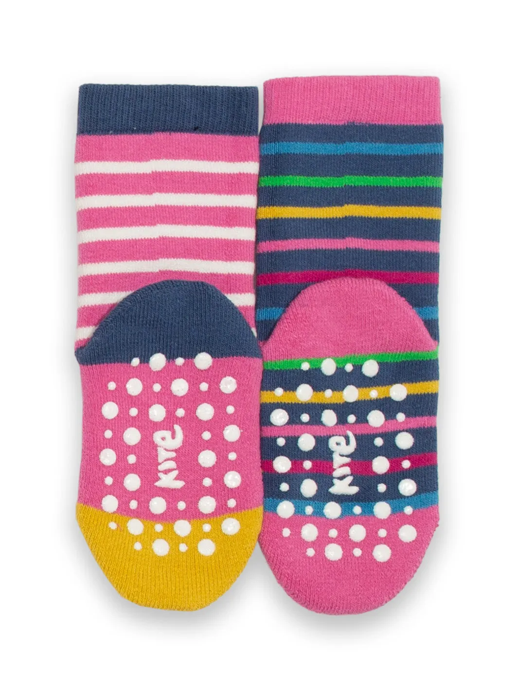 Kite Grippy Socks Tiger Face Blush (two pair pack)