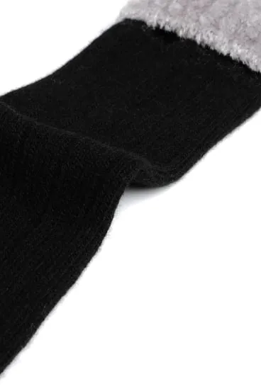 Lambswool Single Black Ankle Sock SCB-305