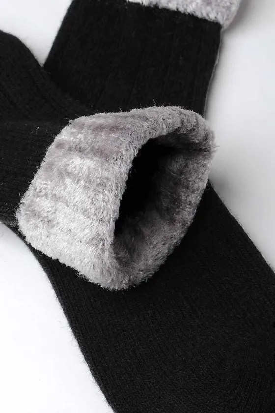 Lambswool Single Black Ankle Sock SCB-305