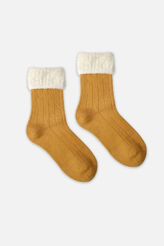 Lambswool Single Mustard Ankle Sock SCB-306