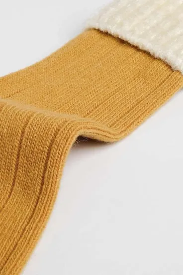 Lambswool Single Mustard Ankle Sock SCB-306