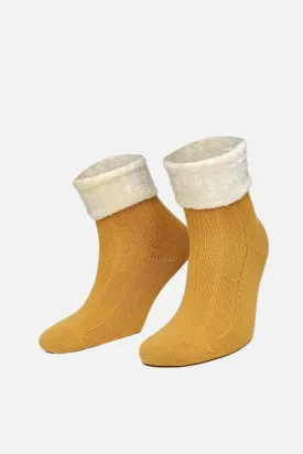 Lambswool Single Mustard Ankle Sock SCB-306