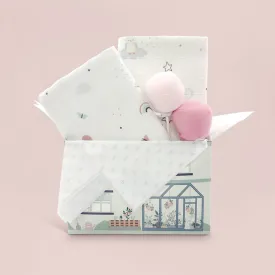 Little Love Muslins and Socks New Baby Gift Set, Pink