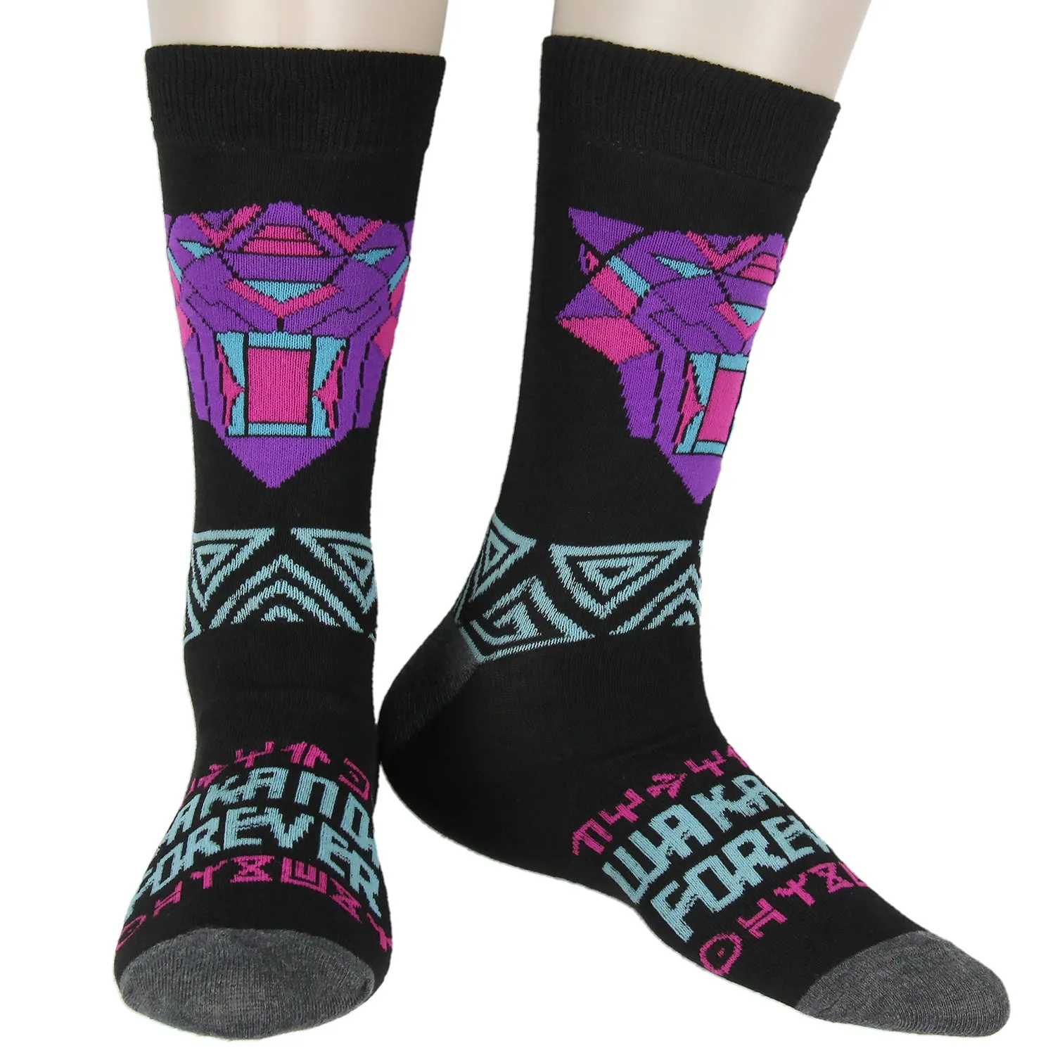 Marvel Black Panther Wakanda Forever 3 Pair Multi-Design Mid-Calf Crew Socks