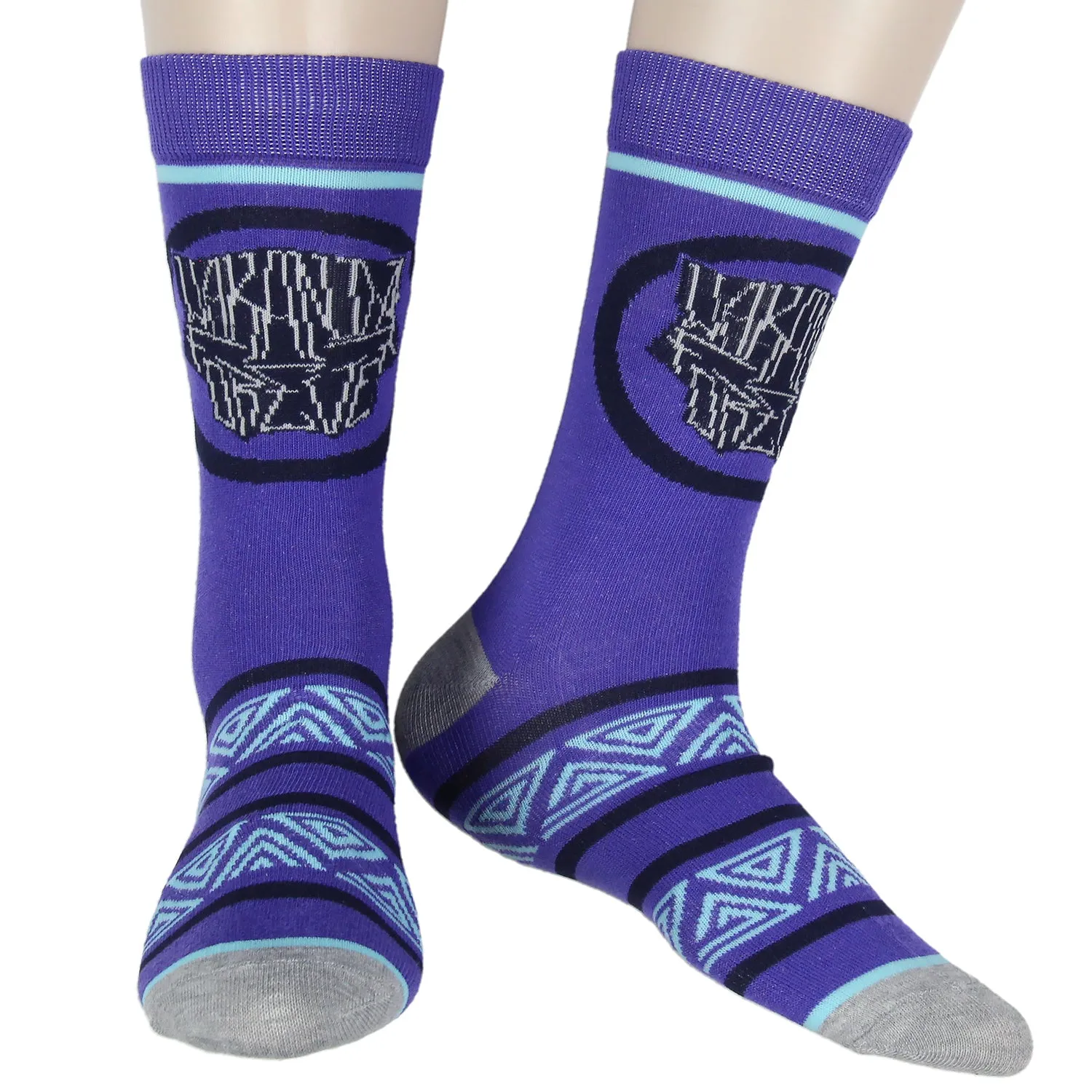 Marvel Black Panther Wakanda Forever 3 Pair Multi-Design Mid-Calf Crew Socks