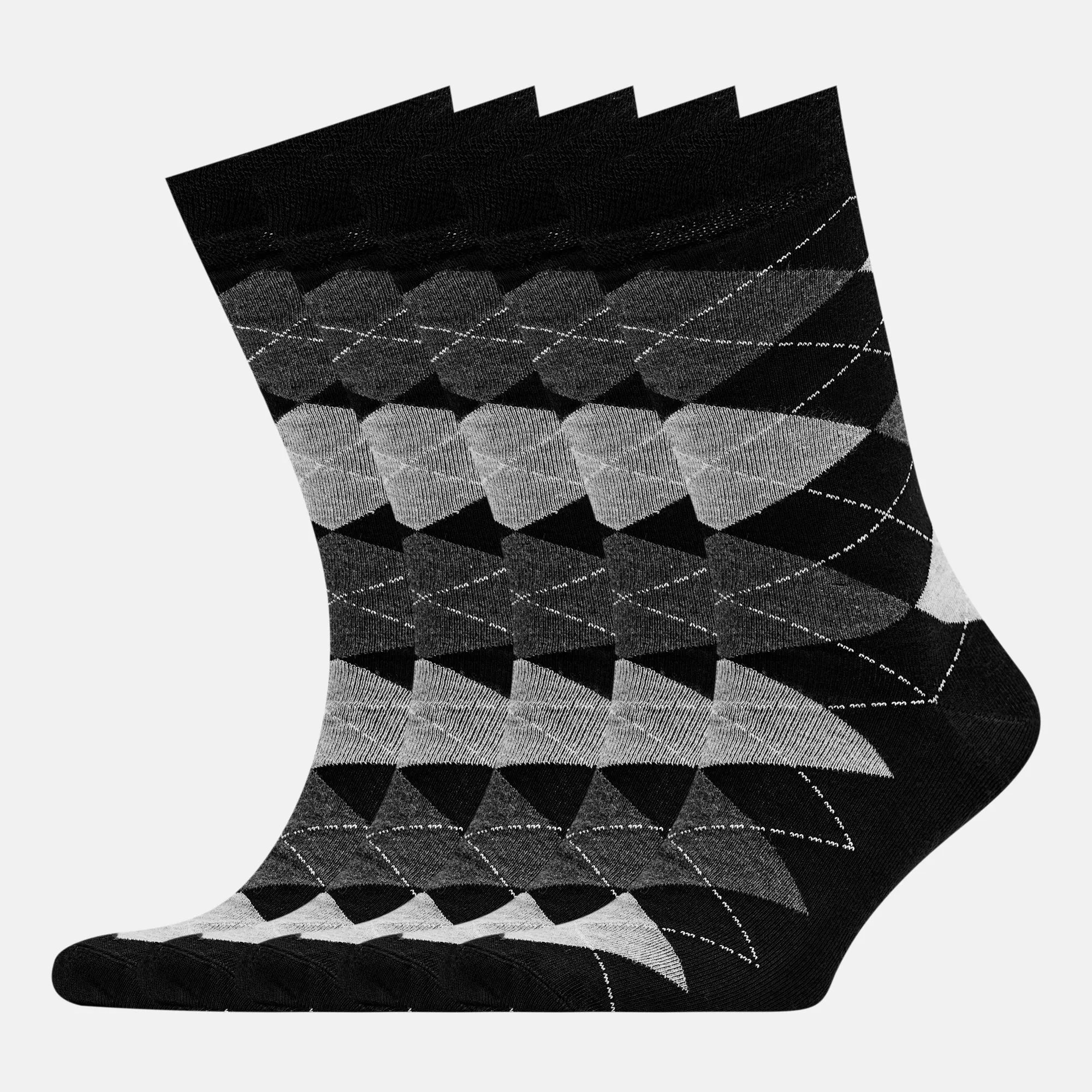 Men's Bamboo Dress Socks • Argyle Design Pack of 1/3/5 Pairs • Black