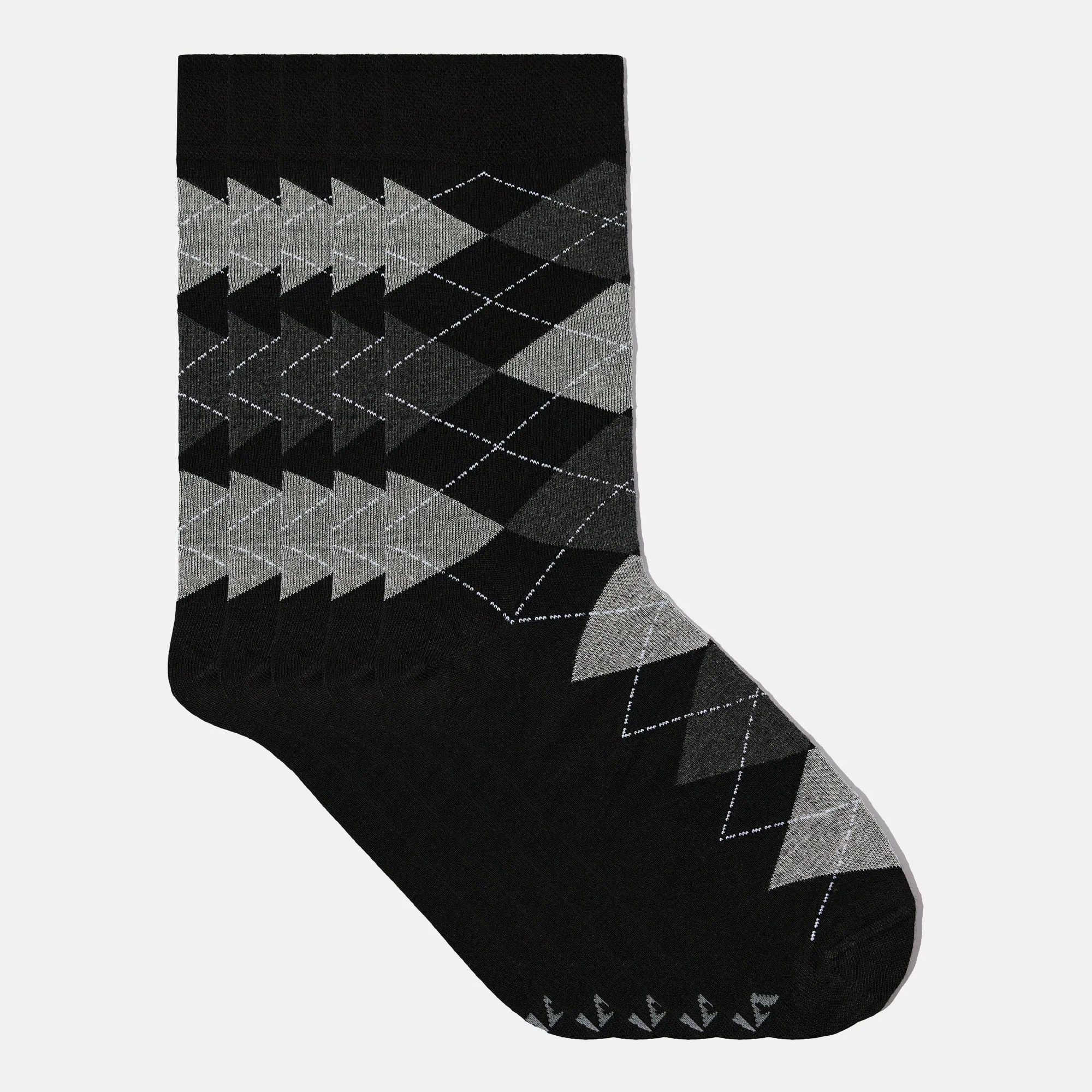 Men's Bamboo Dress Socks • Argyle Design Pack of 1/3/5 Pairs • Black