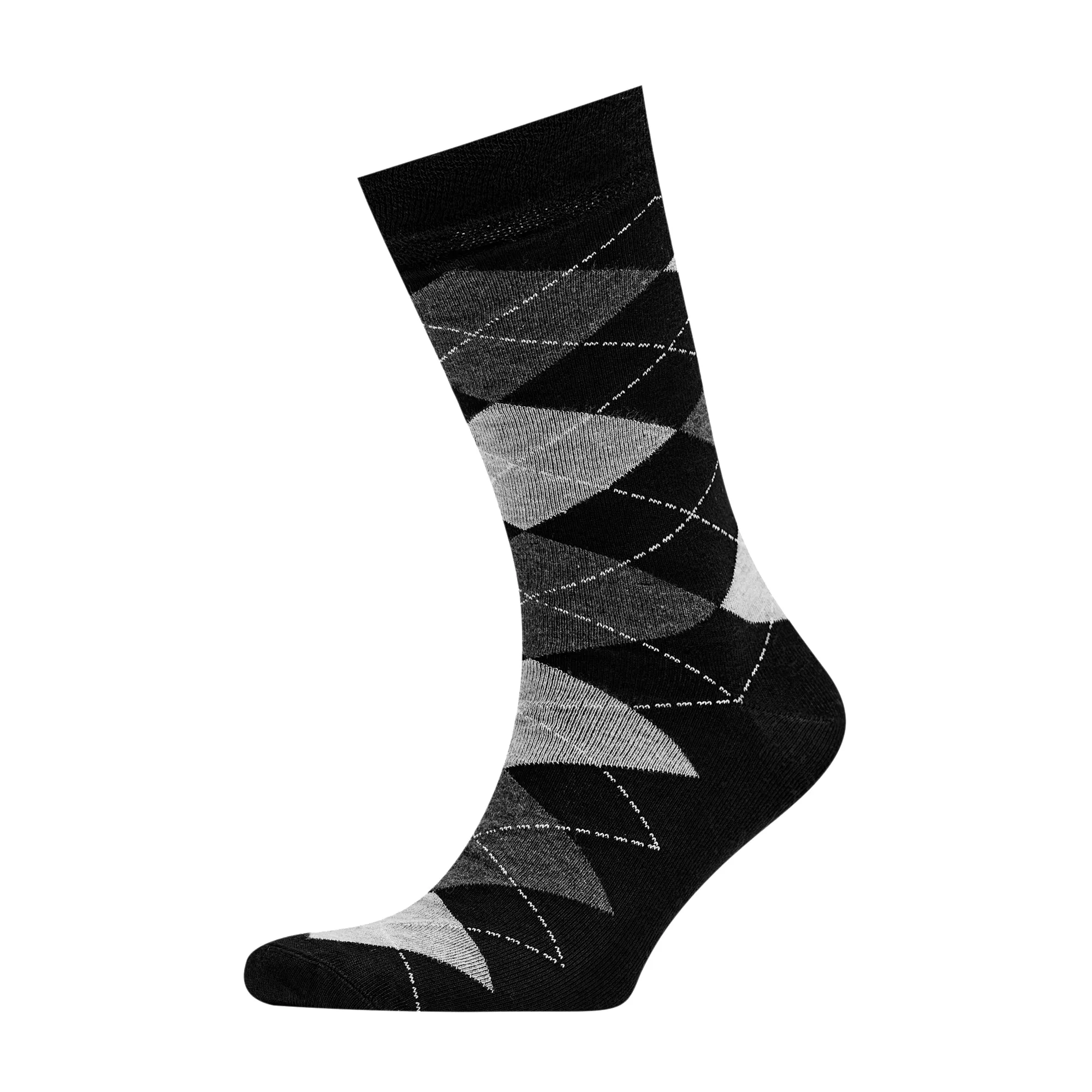 Men's Bamboo Dress Socks • Argyle Design Pack of 1/3/5 Pairs • Black