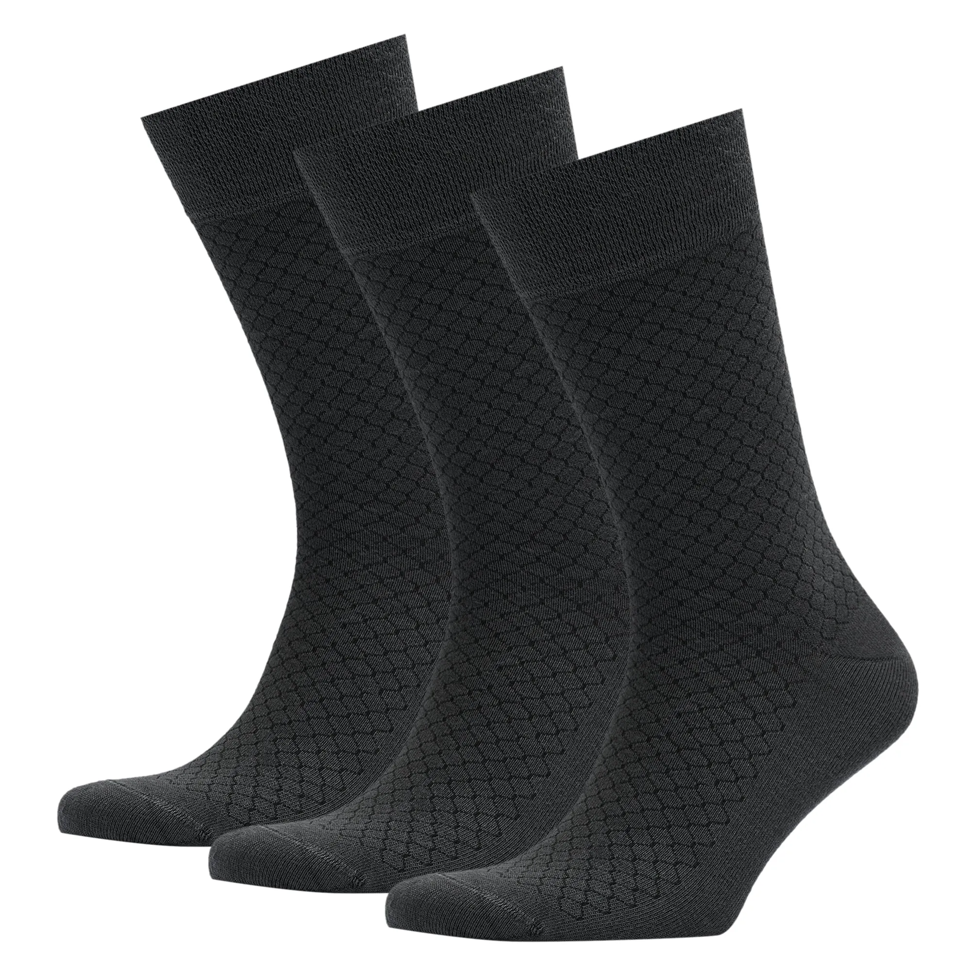 Men's Bamboo Dress Socks • Honeycomb Pack of 1/3/5 Pairs • Dark Grey