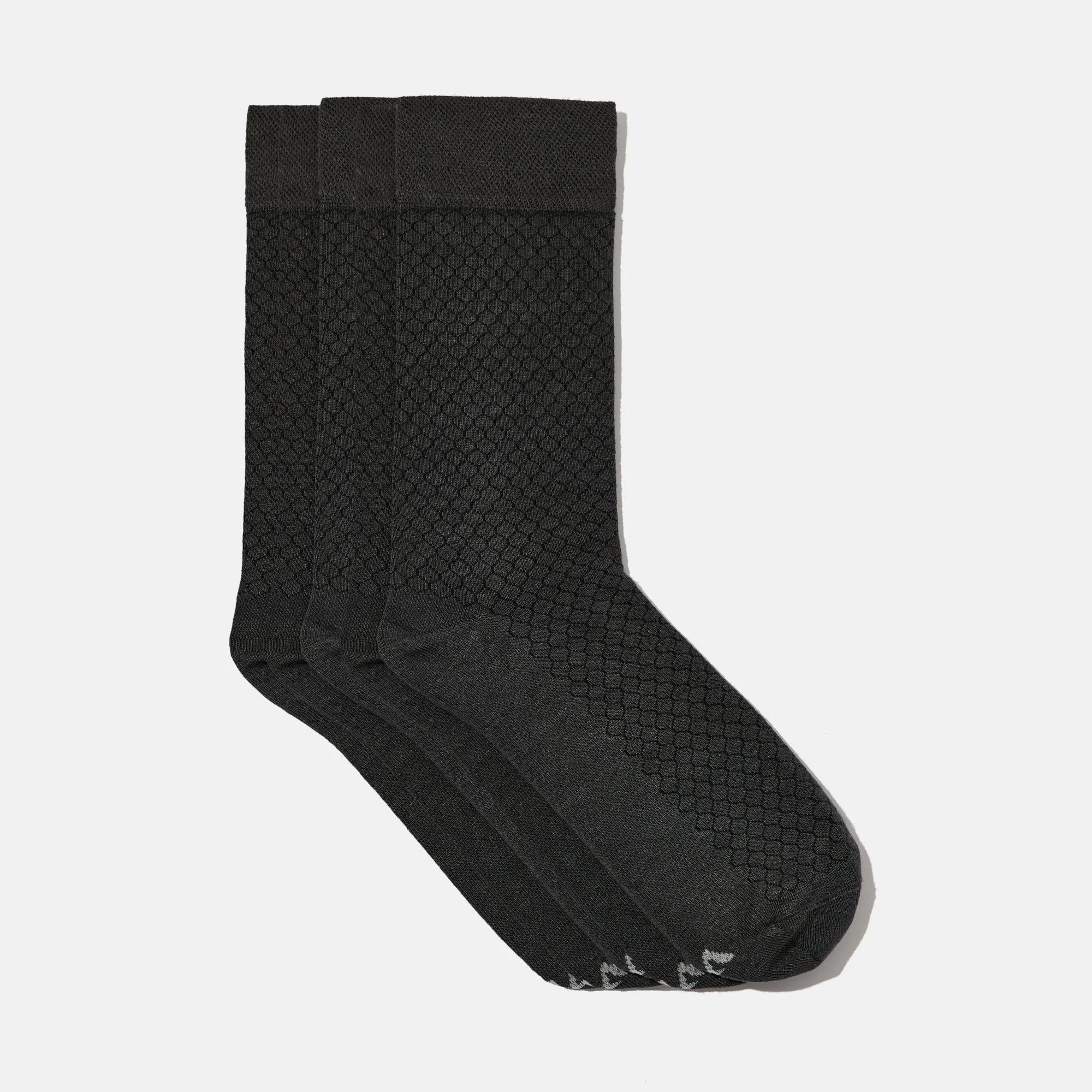 Men's Bamboo Dress Socks • Honeycomb Pack of 1/3/5 Pairs • Dark Grey