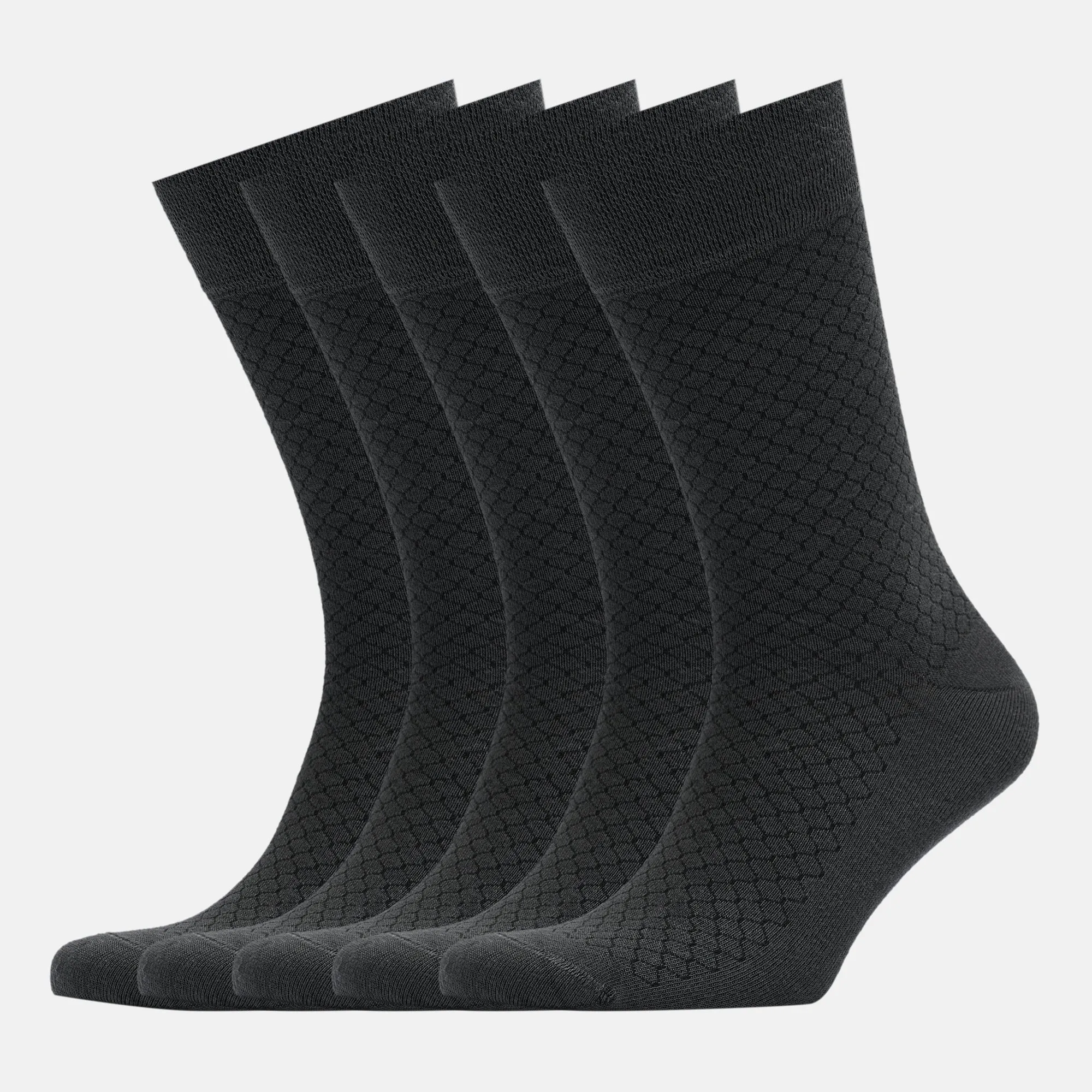 Men's Bamboo Dress Socks • Honeycomb Pack of 1/3/5 Pairs • Dark Grey