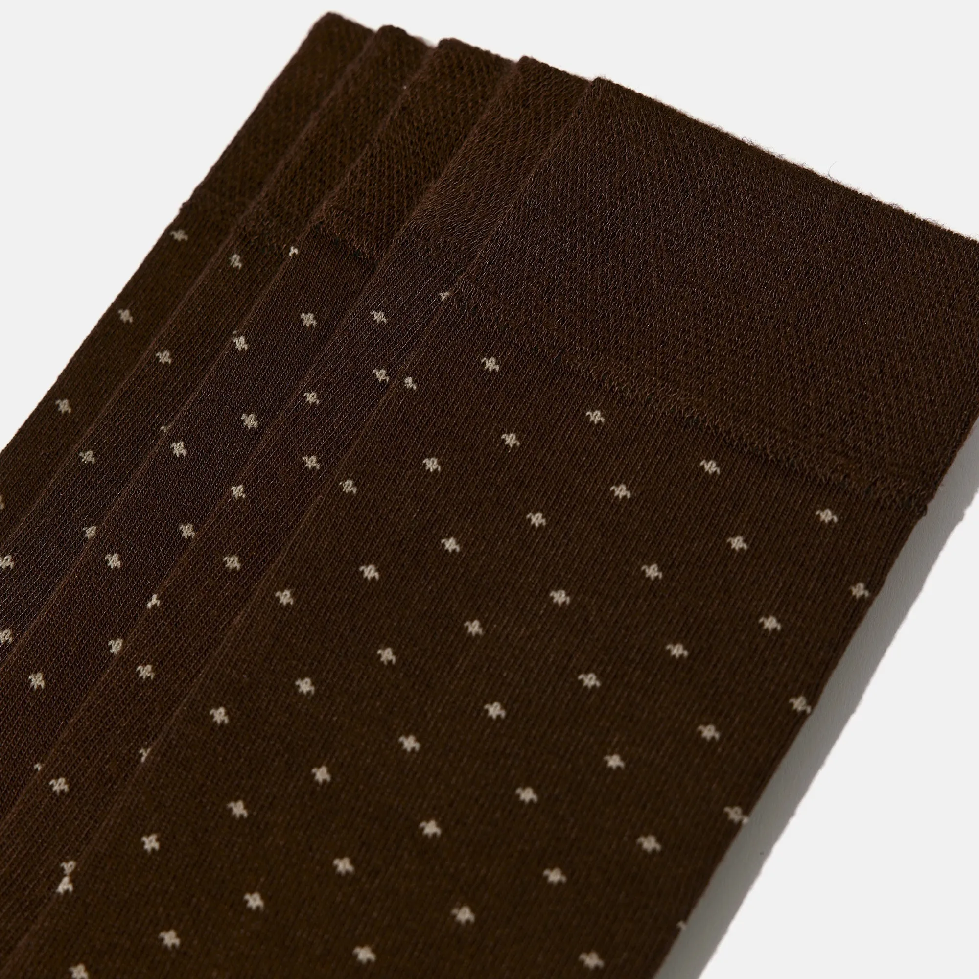 Men's Dark Brown Bamboo Dress Socks - Dotted Pack of 1/3/5 Pairs