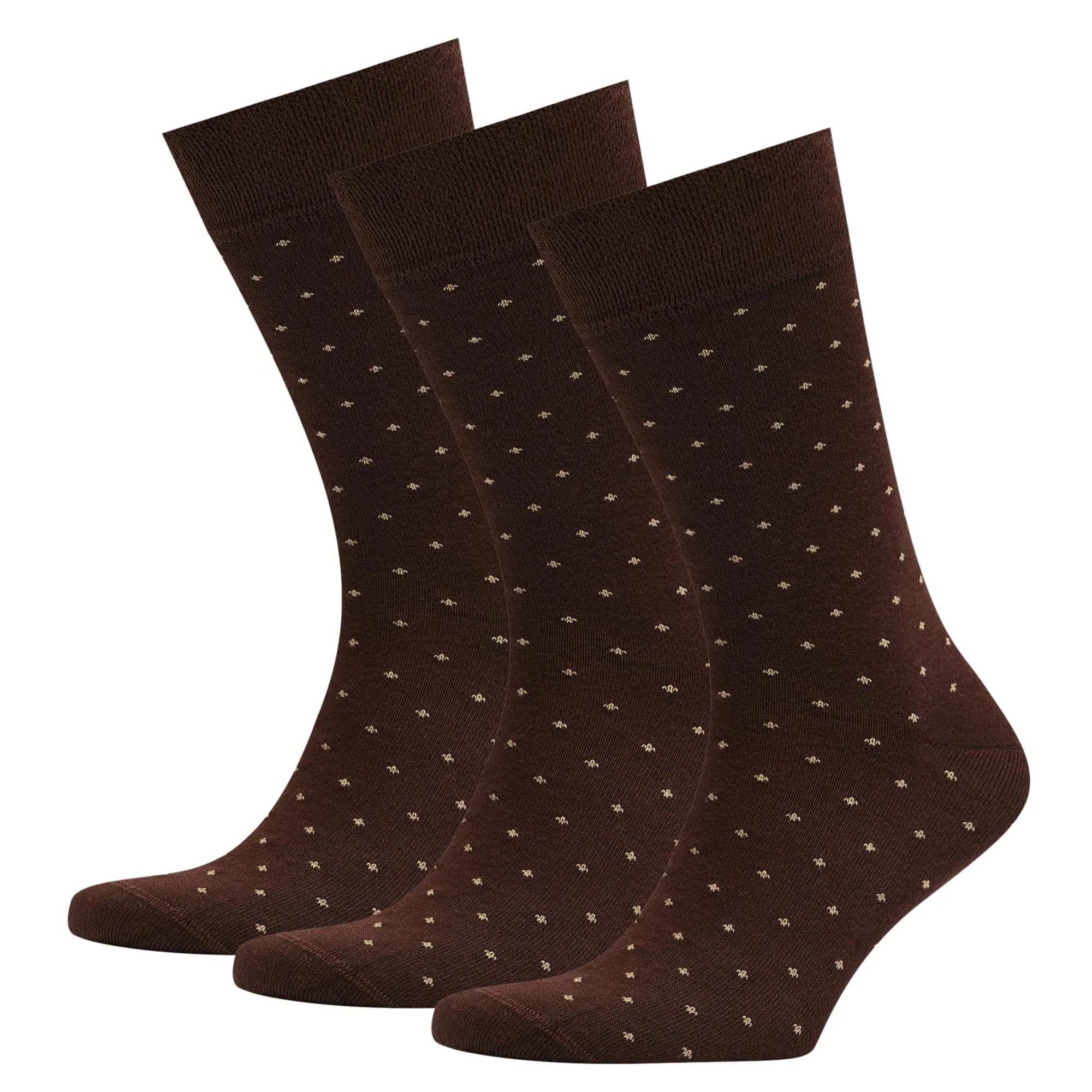 Men's Dark Brown Bamboo Dress Socks - Dotted Pack of 1/3/5 Pairs