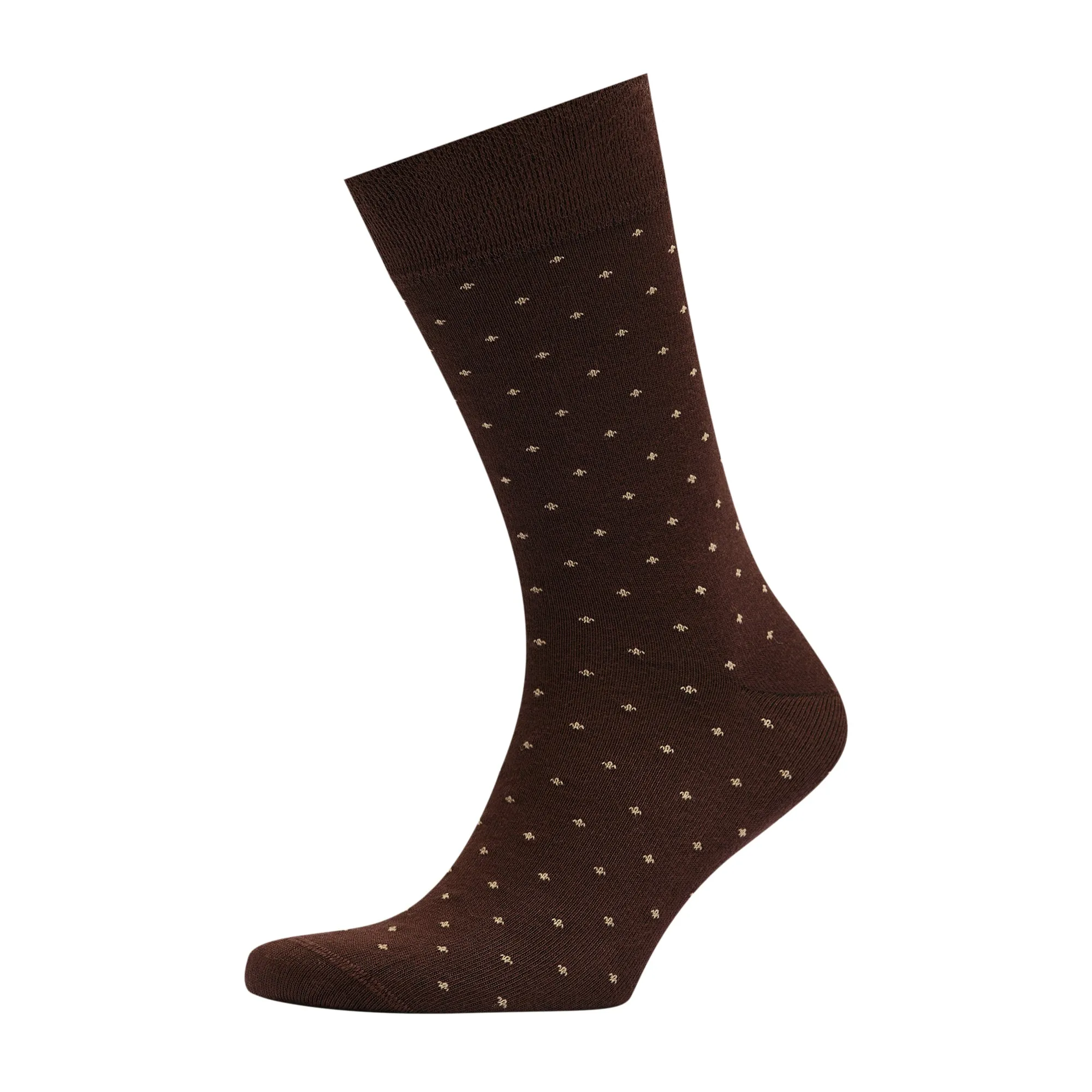 Men's Dark Brown Bamboo Dress Socks - Dotted Pack of 1/3/5 Pairs