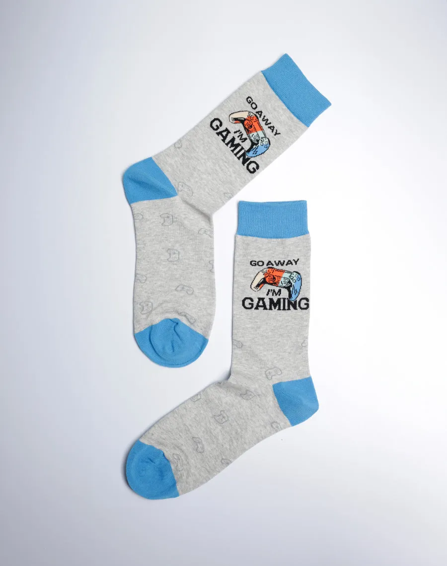 Men's Go Away I'm Gaming Controller Crew Socks