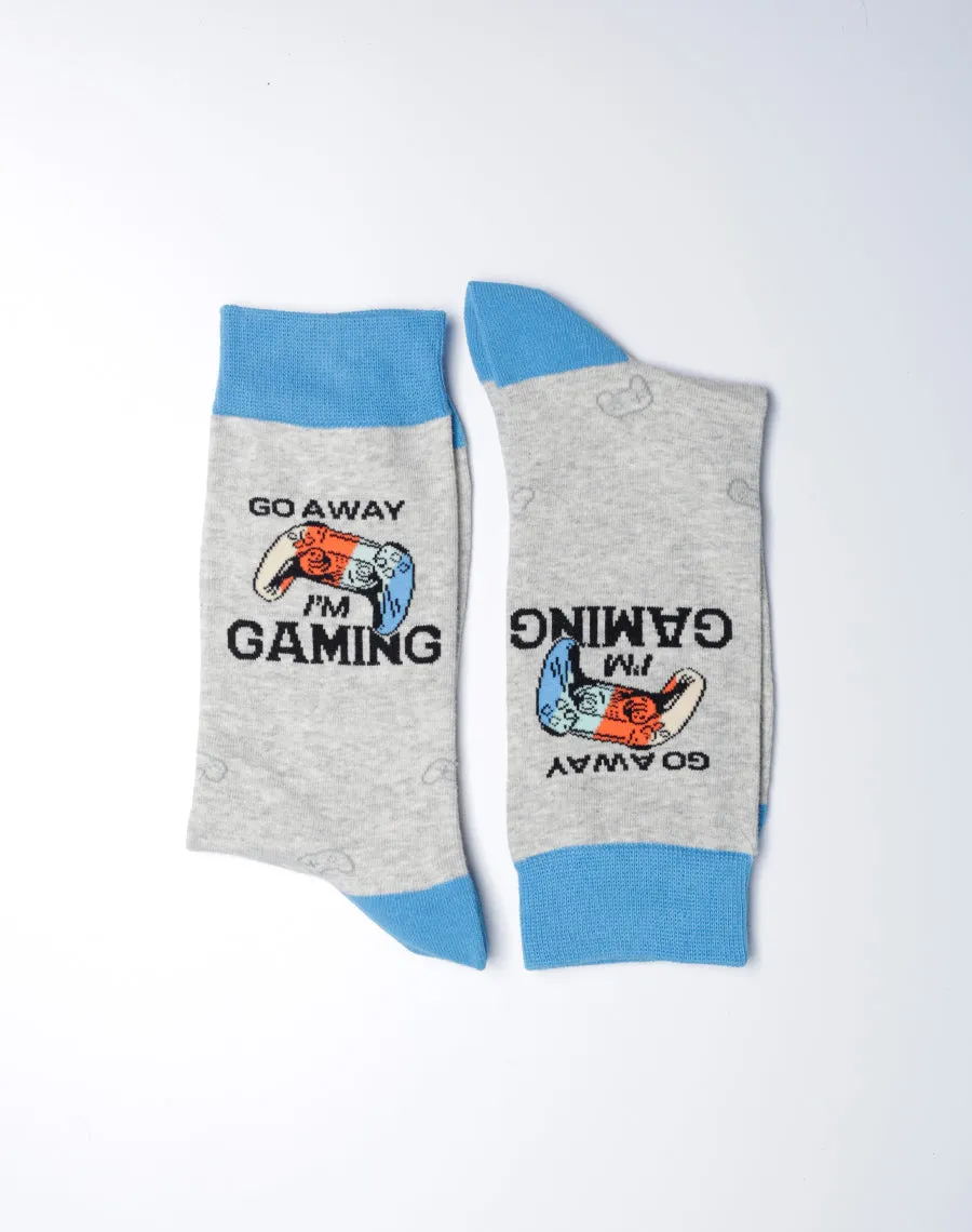 Men's Go Away I'm Gaming Controller Crew Socks