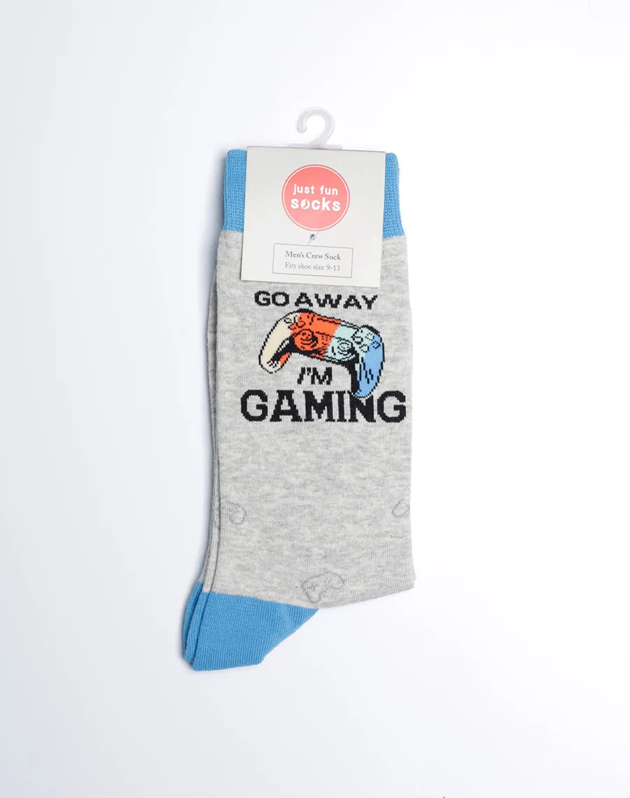 Men's Go Away I'm Gaming Controller Crew Socks