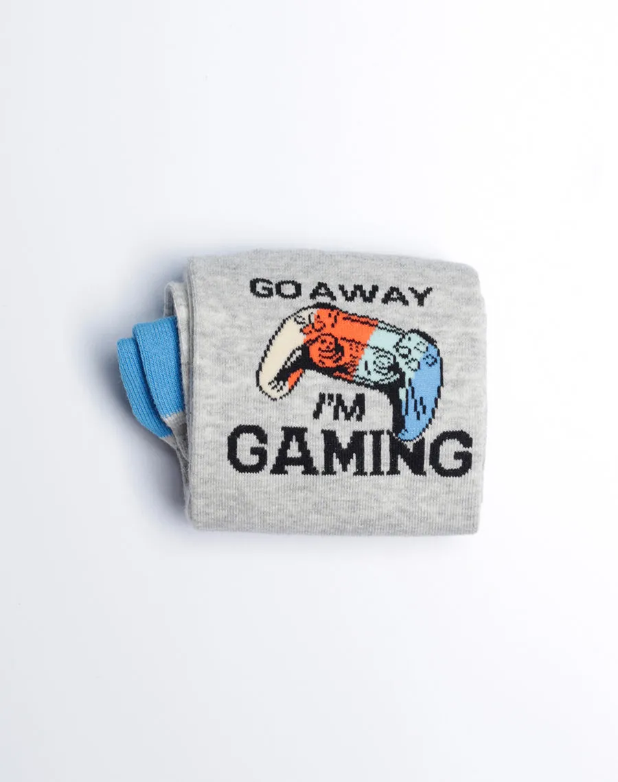 Men's Go Away I'm Gaming Controller Crew Socks