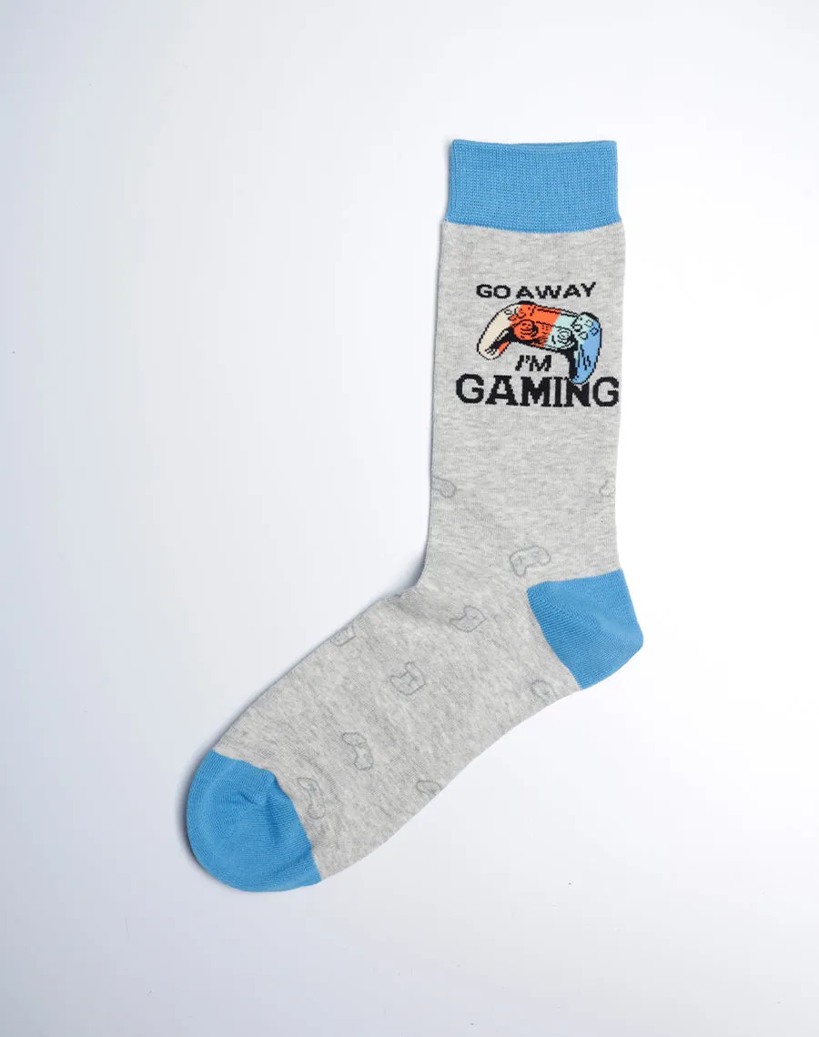 Men's Go Away I'm Gaming Controller Crew Socks