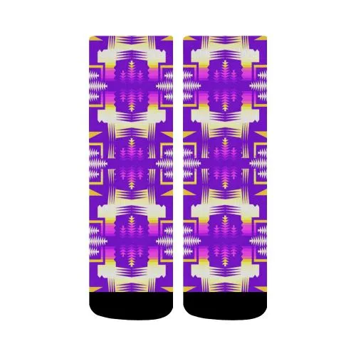 Moon Shadow Sunset Sage Crew Socks