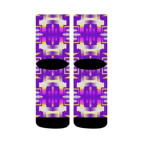 Moon Shadow Sunset Sage Crew Socks