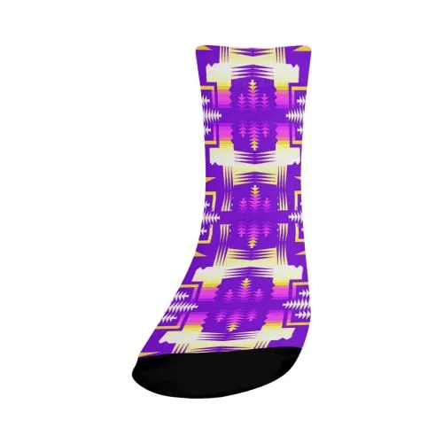 Moon Shadow Sunset Sage Crew Socks