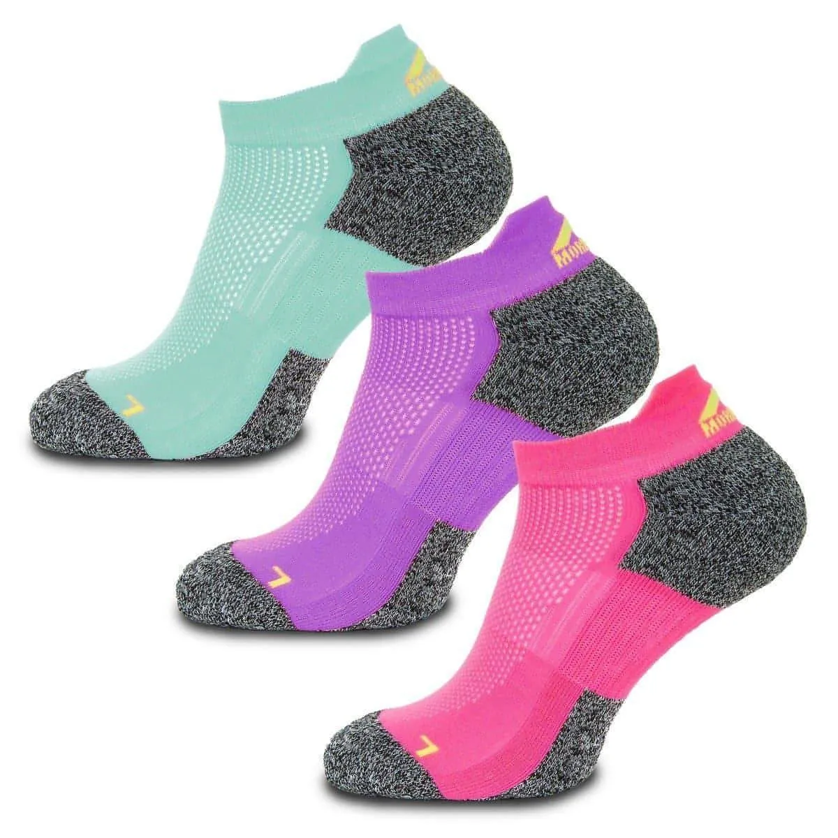 More Mile 3 Pack Challenger Womens Running Socks - Multi