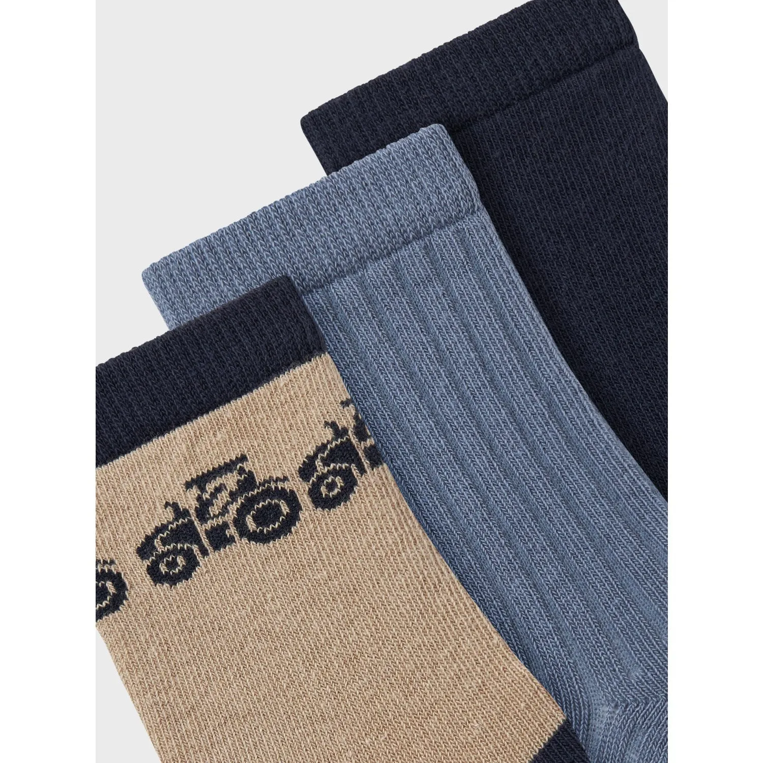 Name It Weathered Teak Dark Sapphire   Flint Stone Rutti 3-pack Socks