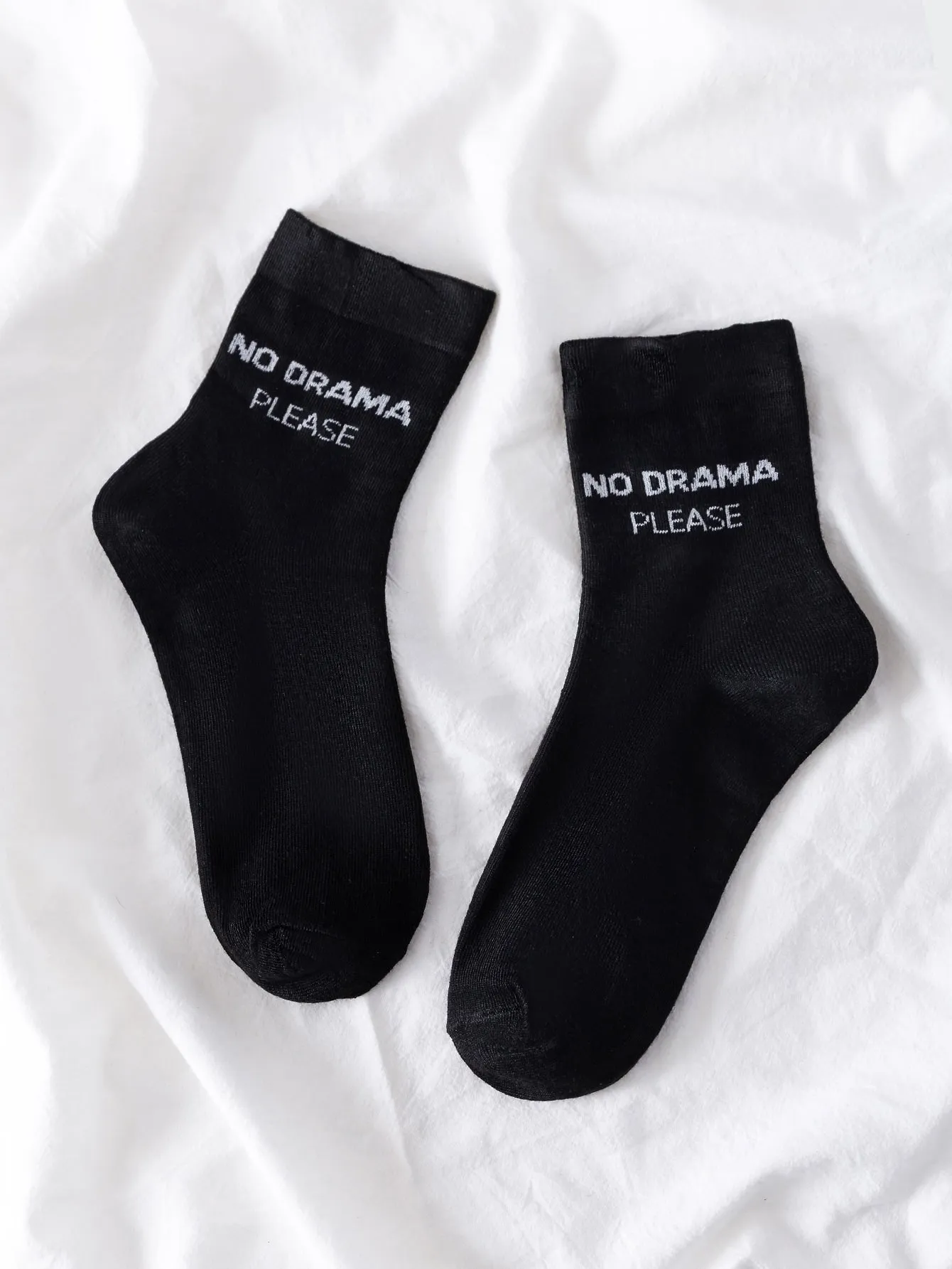 No Drama Please Pattern Socks Funny Socks for Women Novelty Socks Funky Socks